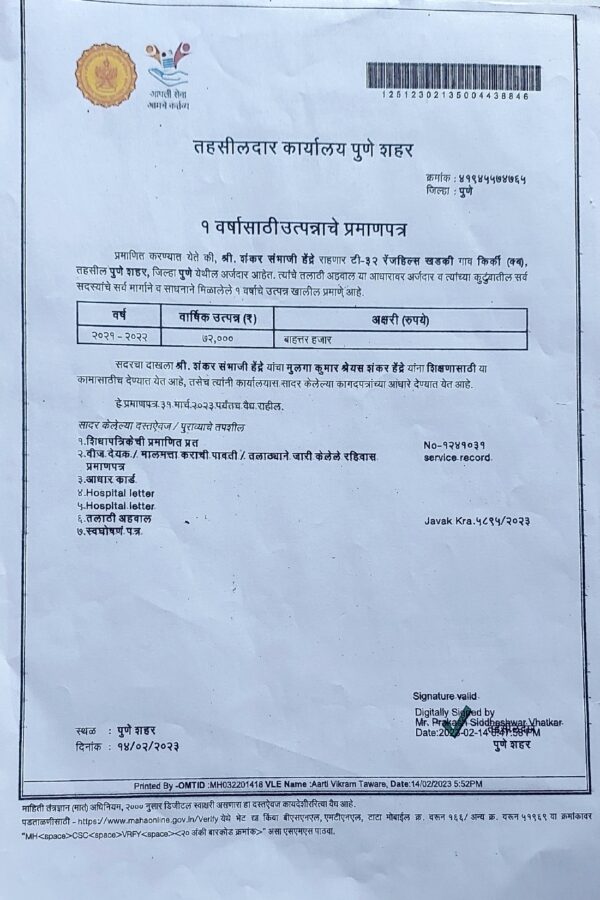 Shreyas-Parents-Income-Certificate Shreyas-Parents-Income-Certificate