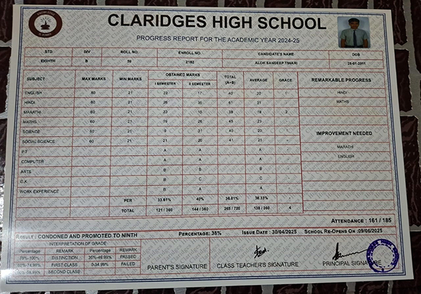 Alok Report card 2025 Alok Report card 2025