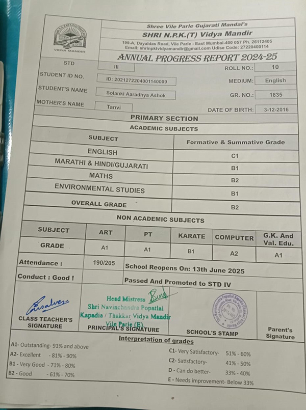 aaradhaya result 2025 aaradhaya result 2025