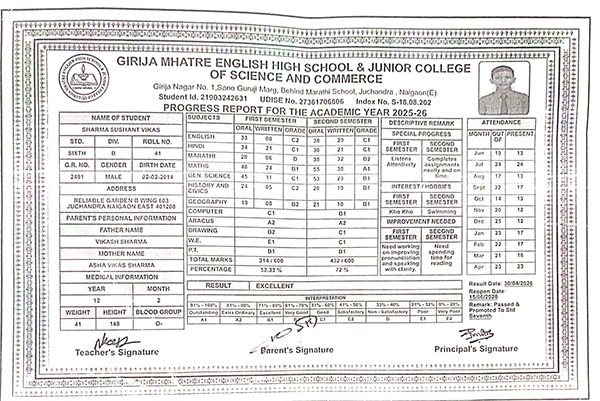 shushant-sharma-result-2026 shushant-sharma-result-2026